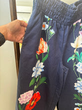 Load image into Gallery viewer, Anthropologie Blue Linen Embroidered Floral Pants
