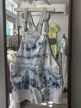 Load image into Gallery viewer, Vintage Light Blue Tie Dye Shorttalls
