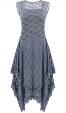 Load image into Gallery viewer, Blue Lace Tiered Midi Dress
