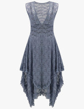Load image into Gallery viewer, Blue Lace Tiered Midi Dress
