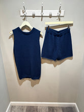 Load image into Gallery viewer, Blue Knit 2Piece Shorts Sweater Set
