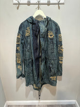 Load image into Gallery viewer, Acid Wash Distressed Denim Hoodie Jacket
