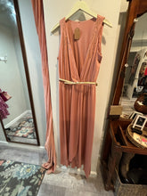 Load image into Gallery viewer, Vintage Peach Sparkly 70sFaux Wrap Dress
