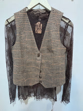 Load image into Gallery viewer, Vintage Brown Houndstooth Vest
