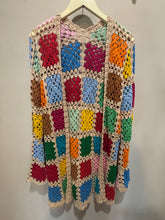 Load image into Gallery viewer, Multicolor Crochet Granny Squares Cardigan
