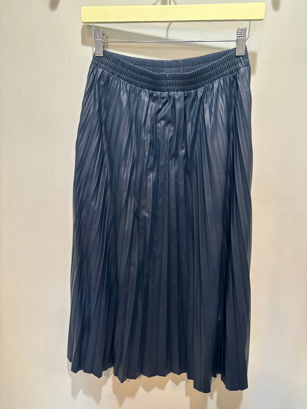 Faux Leather Pleated Skirt