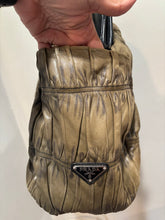 Load image into Gallery viewer, Vintage Prada Olive Gaufre Gathered Leather Tote
