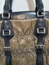 Load image into Gallery viewer, Vintage Prada Olive Gaufre Gathered Leather Tote
