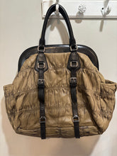 Load image into Gallery viewer, Vintage Prada Olive Gaufre Gathered Leather Tote
