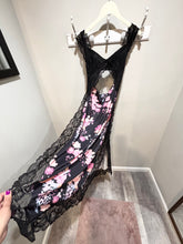 Load image into Gallery viewer, Black Floral Lace Cutout Maxi Dress
