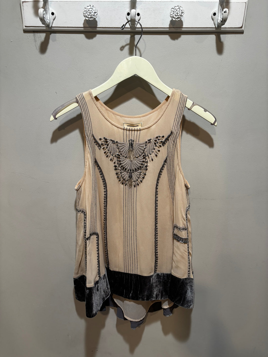 Anthropologie Moulinette Souers Cream Embroidered Top