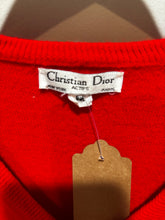 Load image into Gallery viewer, Christian Dior Red V-Neck Light Knit Top
