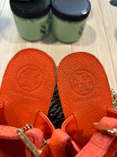Load image into Gallery viewer, Tory Burch Orange Wedge Sandals
