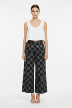 Load image into Gallery viewer, Black Grey Check Wideleg Pants
