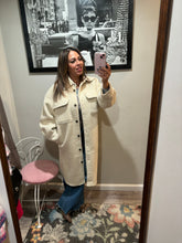 Load image into Gallery viewer, Cream Teddy Maxi Shacket
