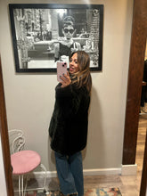Load image into Gallery viewer, Vintage Black Faux Fur Teddy Coat
