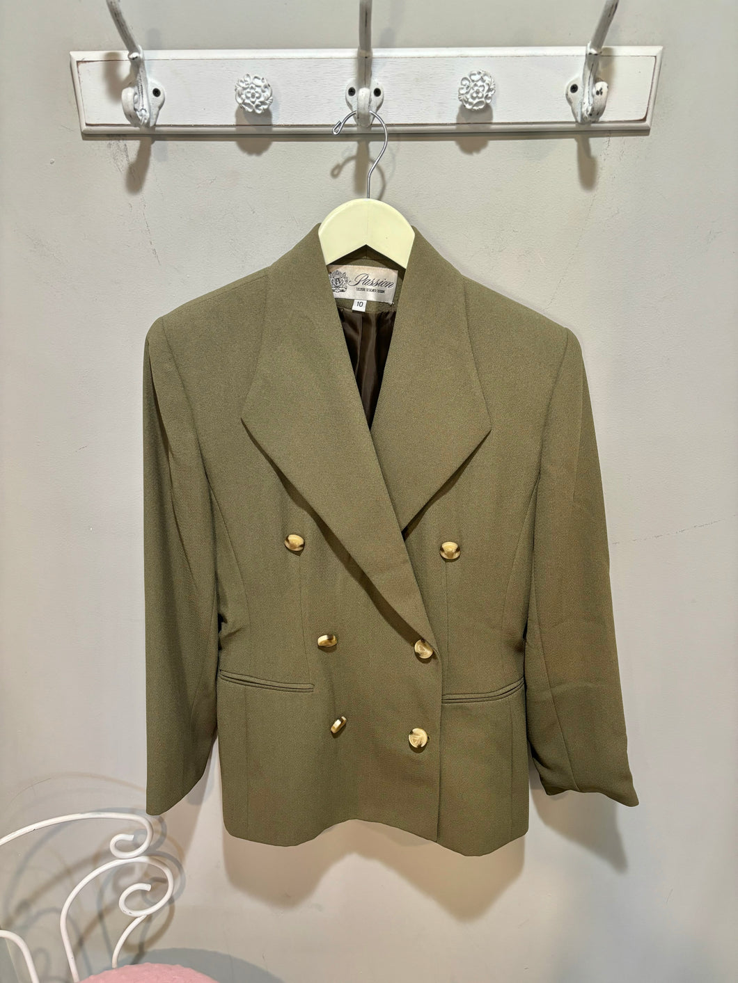 Vintage Passions Green Double Breasted Blazer