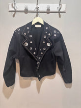 Load image into Gallery viewer, Vintage Cache Black Embellished Denim Jacket
