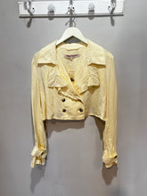 Load image into Gallery viewer, Free People Yellow Linen Cropped Jacket
