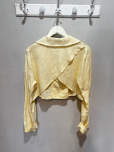 Load image into Gallery viewer, Free People Yellow Linen Cropped Jacket
