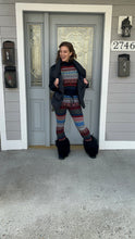 Load image into Gallery viewer, Black Multicolor Holiday Knit 2pc Pants Set
