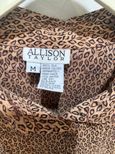 Load image into Gallery viewer, Vintage Allison Taylor Tan Leopard Silk Top
