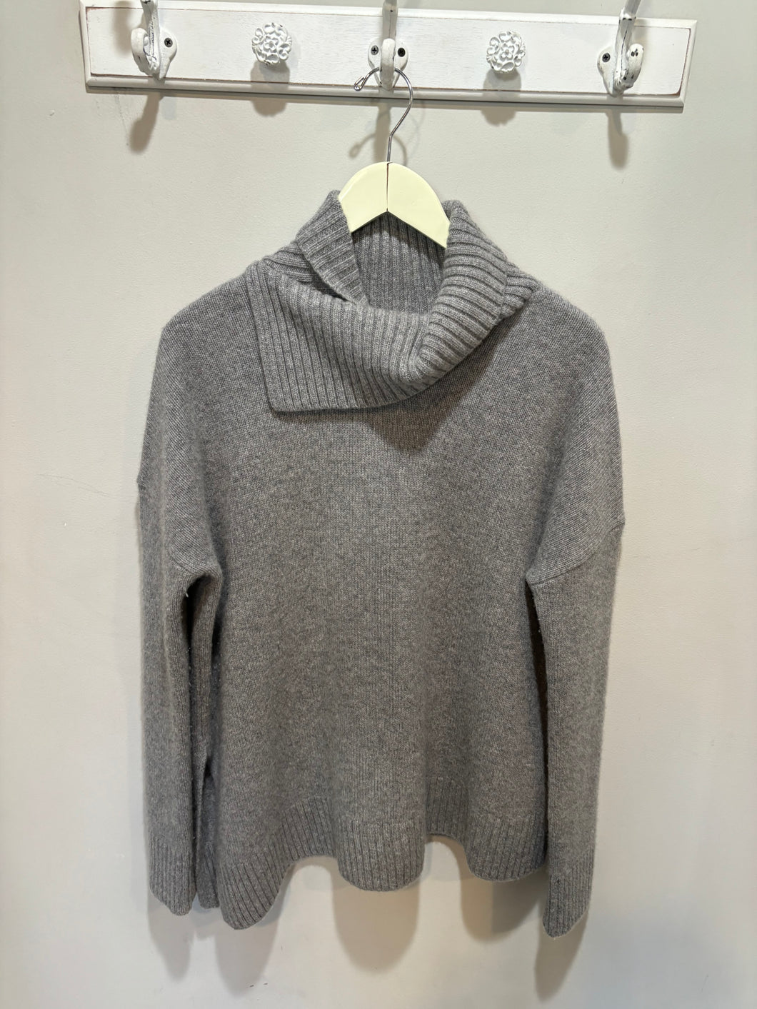 AllSaints Grey Turtleneck Cashmere Sweater