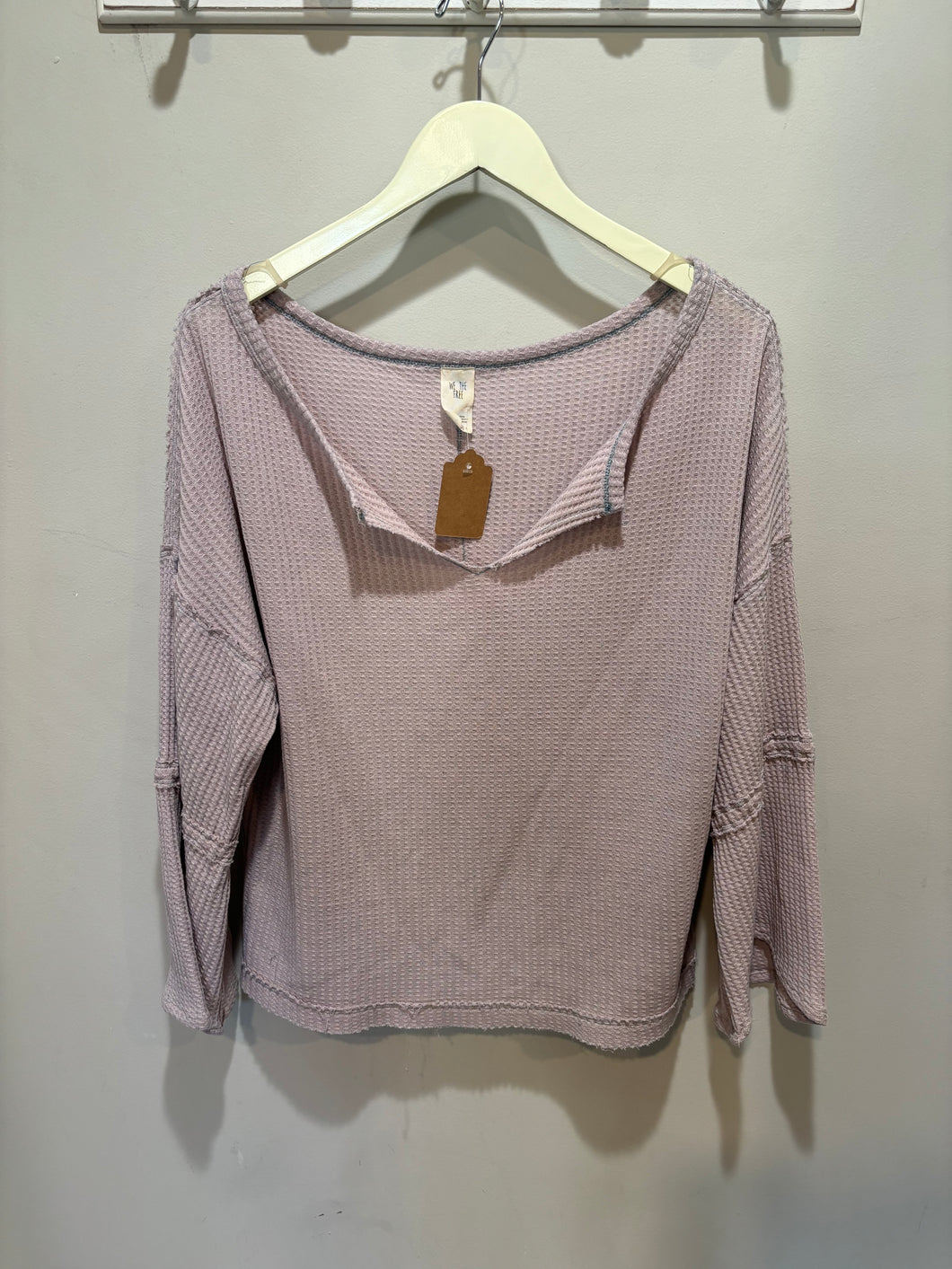 We The Free Lavender Waffle Knit Top