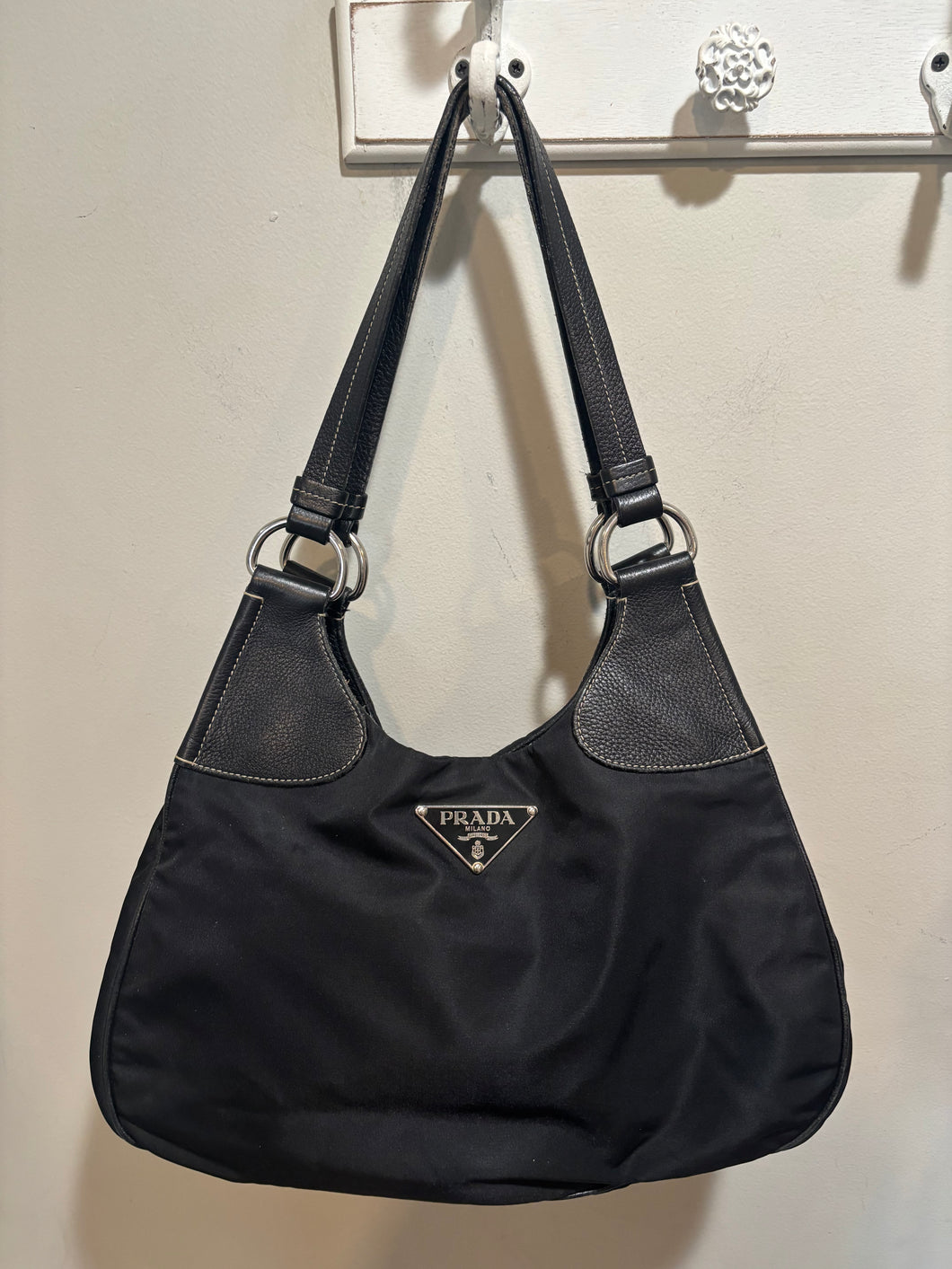 Vintage Prada Black Tessuto Nero Handbag
