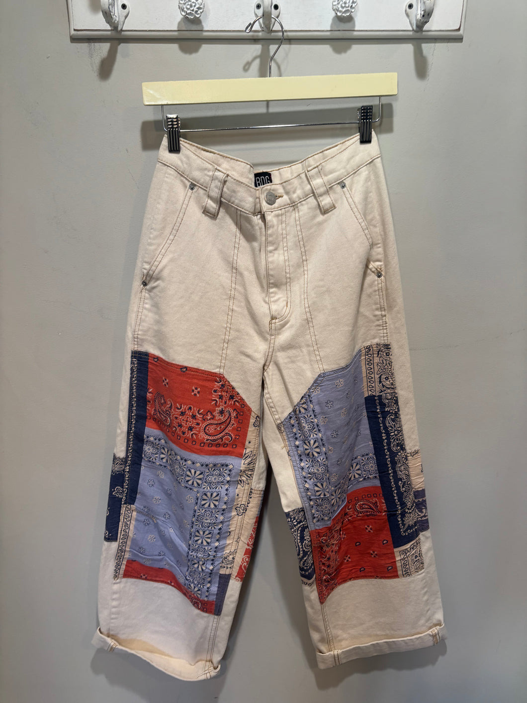 BDG Cream Multicolor Bandana Pants