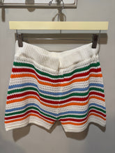 Load image into Gallery viewer, Multicolor Striped Crochet Shorts Set
