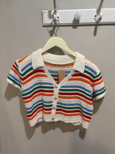 Load image into Gallery viewer, Multicolor Striped Crochet Shorts Set
