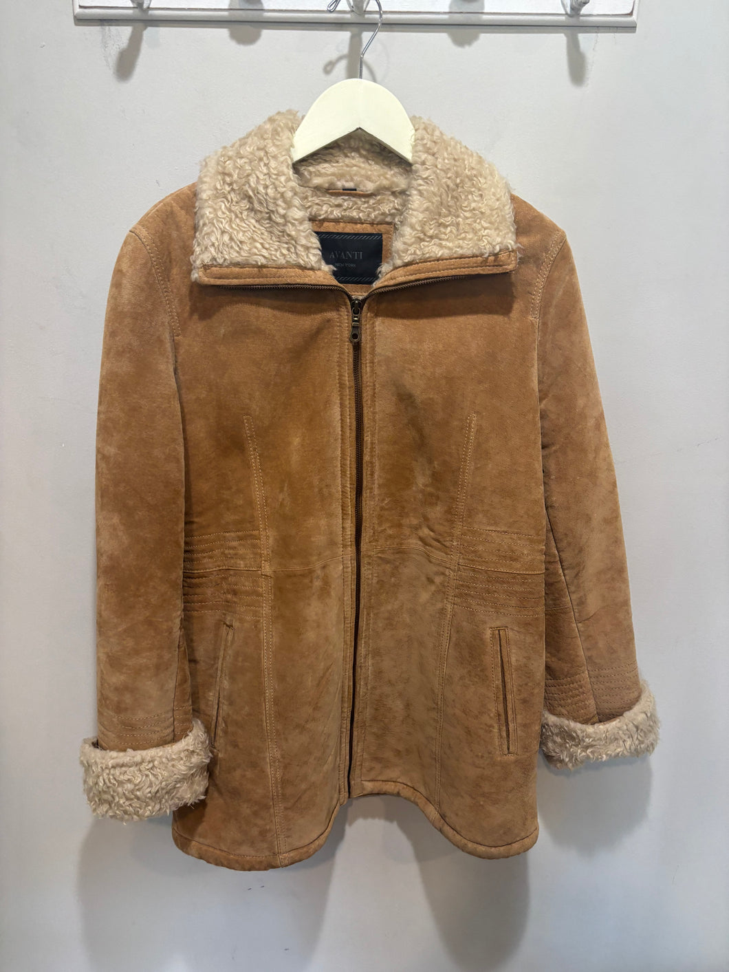 Vintage Avanti Tan Suede Sherpa Jacket