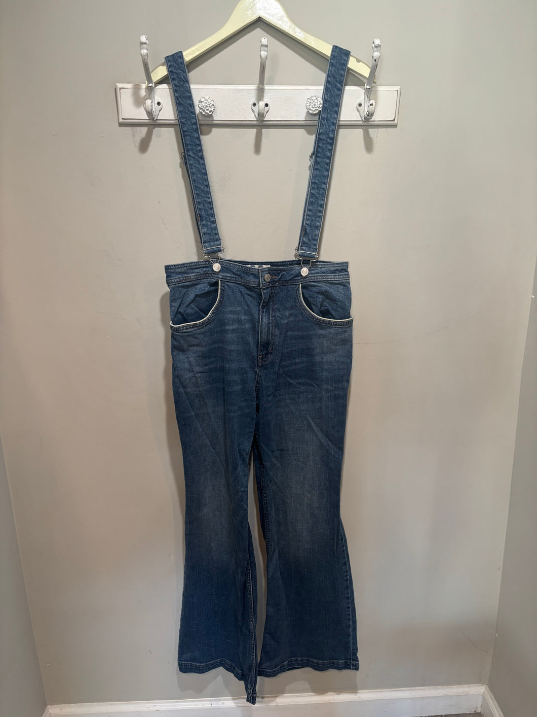 We The Free Medium Wash Suspender Jeans
