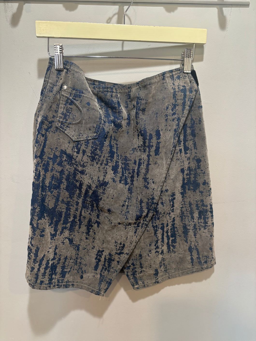 Douyoudou Grey Denim Wrap Skirt