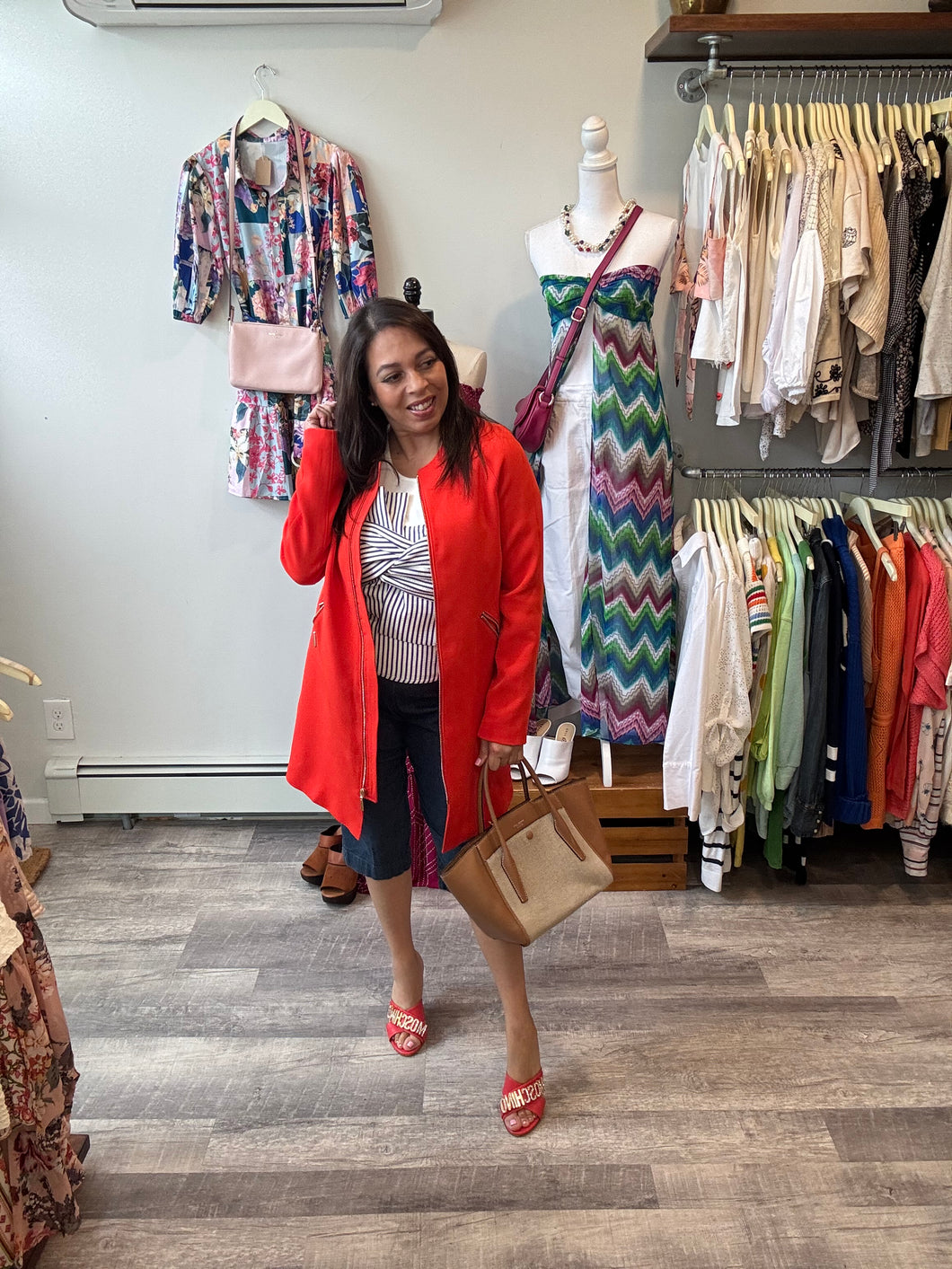 Orange Swing Duster Trench