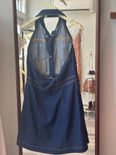 Load image into Gallery viewer, Dark Wash Denim Halter Dress
