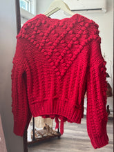Load image into Gallery viewer, Midnight Lunch Red Pom Pom Sweater
