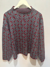 Load image into Gallery viewer, Maeve Burgundy Pattern Sweater
