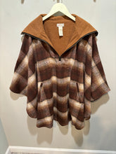 Load image into Gallery viewer, Free People Brown Plaid Poncho
