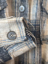 Load image into Gallery viewer, Flannel Blue Distressed Shacket
