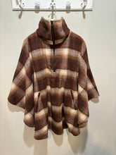 Load image into Gallery viewer, Free People Brown Plaid Poncho
