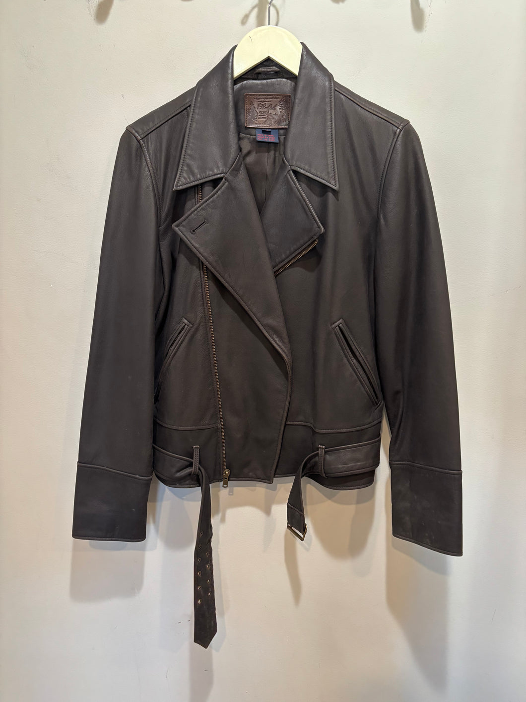 Ralph Lauren Brown Leather Biker Jacket