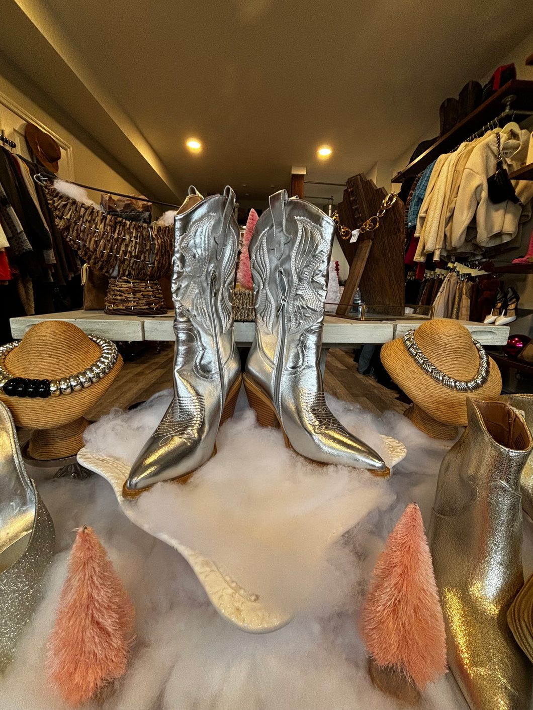 Silver Metallic Cowboy Boots