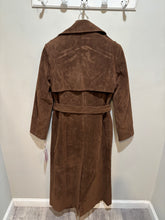Load image into Gallery viewer, Brown Faux Suede Trench Coat
