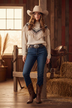 Load image into Gallery viewer, Z Supply Cream Fringe Western Sweater
