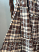 Load image into Gallery viewer, Brown Plaid Tiered Maxi Side Split Skirt
