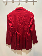 Load image into Gallery viewer, Vintage Cache Red Satiny Trench Coat
