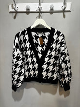 Load image into Gallery viewer, Alice and Olivia Black White Houndstooth Cardigan
