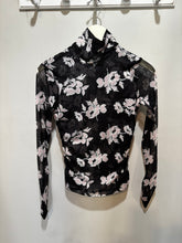 Load image into Gallery viewer, Cinq a Sept Black Mesh Floral Top
